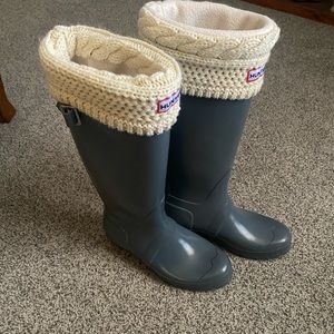 Hunter Tall Gray Rain Boots - Size 7
